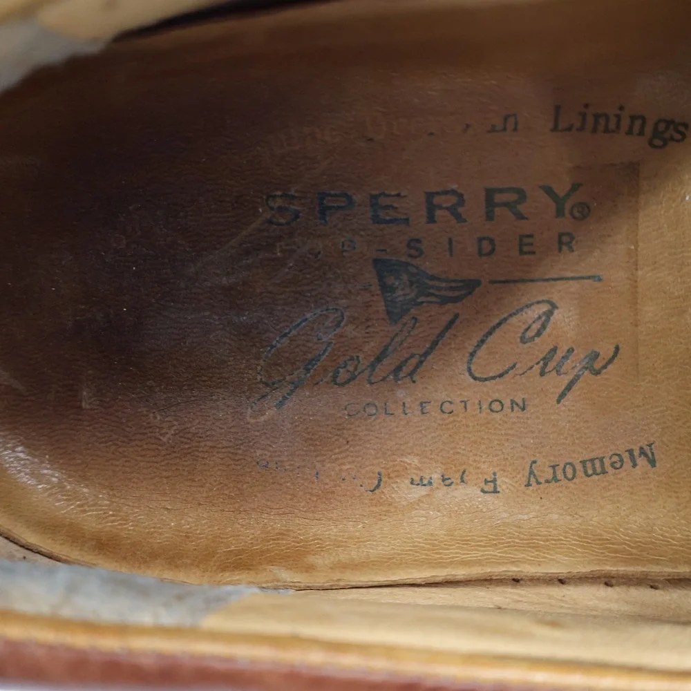 Sperry Gold Cup Boat Shoes Mens 11M Brown Deerskin Lined Leather 0638726